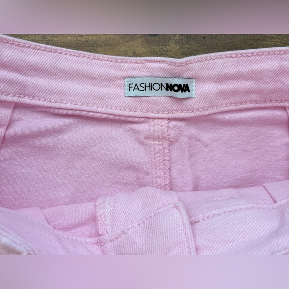 Fashion Nova Light Pink Denim Pleated Skirt - Picture 6 of 9